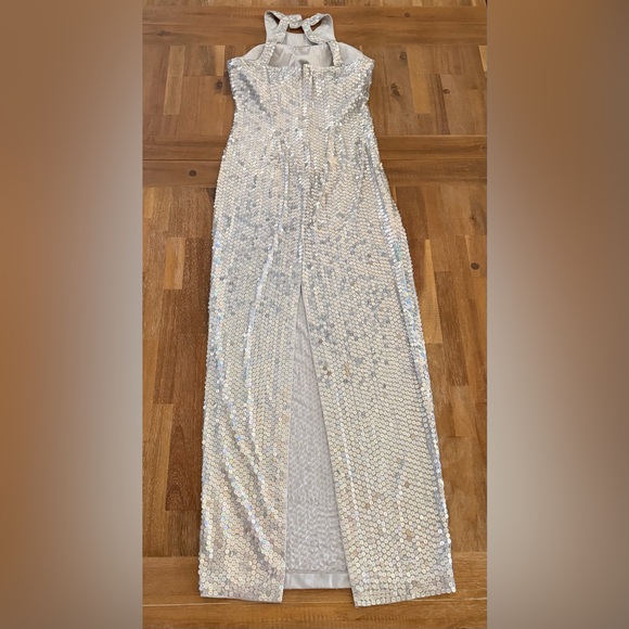 Adrianna Papell White Iridescent Sequin Strapless Gown - Picture 6 of 6